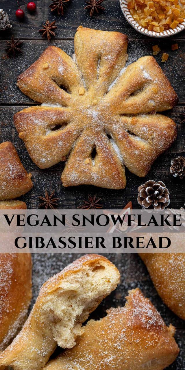 Orange & Anise Snowflake Bread (Vegan Gibassier)